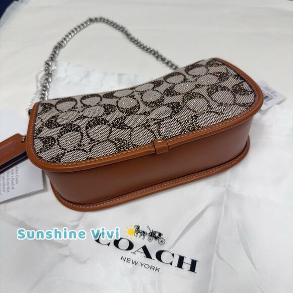 NWT Coach Limited Swinger 20 In Crystal Signature Jacquard Shoulder Bag CW568 - Picture 4 of 16